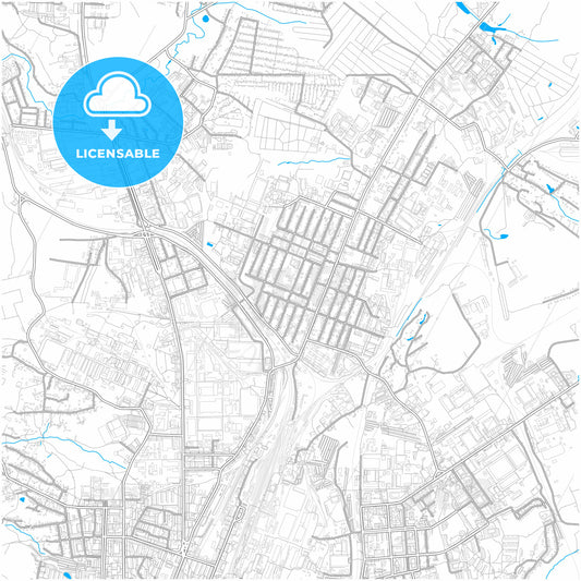 Kaluga, Kaluga Oblast, Russia, city map with high quality roads.