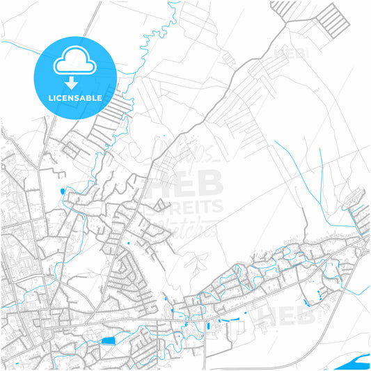 Kalush, Ivano-Frankivsk Oblast, Ukraine, city map with high quality roads.