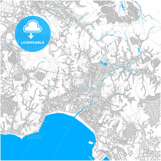 Kamakura, Kanagawa, Japan, city map with high quality roads.