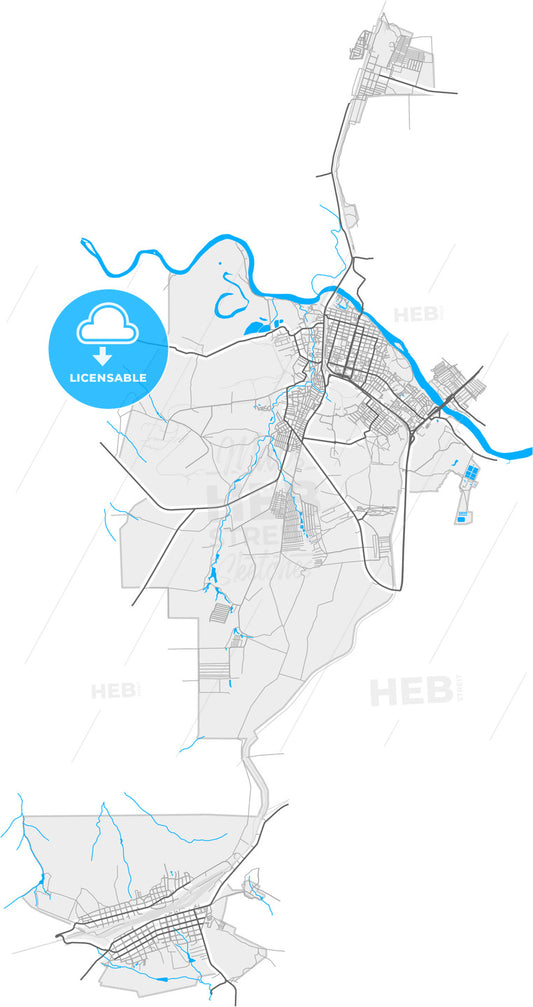 Kamensk-Shakhtinsky, Rostov Oblast, Russia, high quality vector map