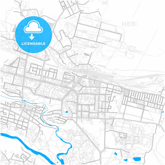 Kamensk-Uralsky, Sverdlovsk Oblast, Russia, city map with high quality roads.