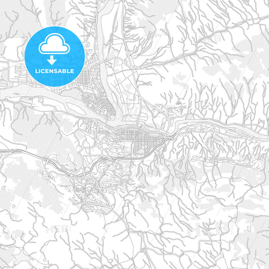 Kamloops, British Columbia, Canada, bright outlined vector map