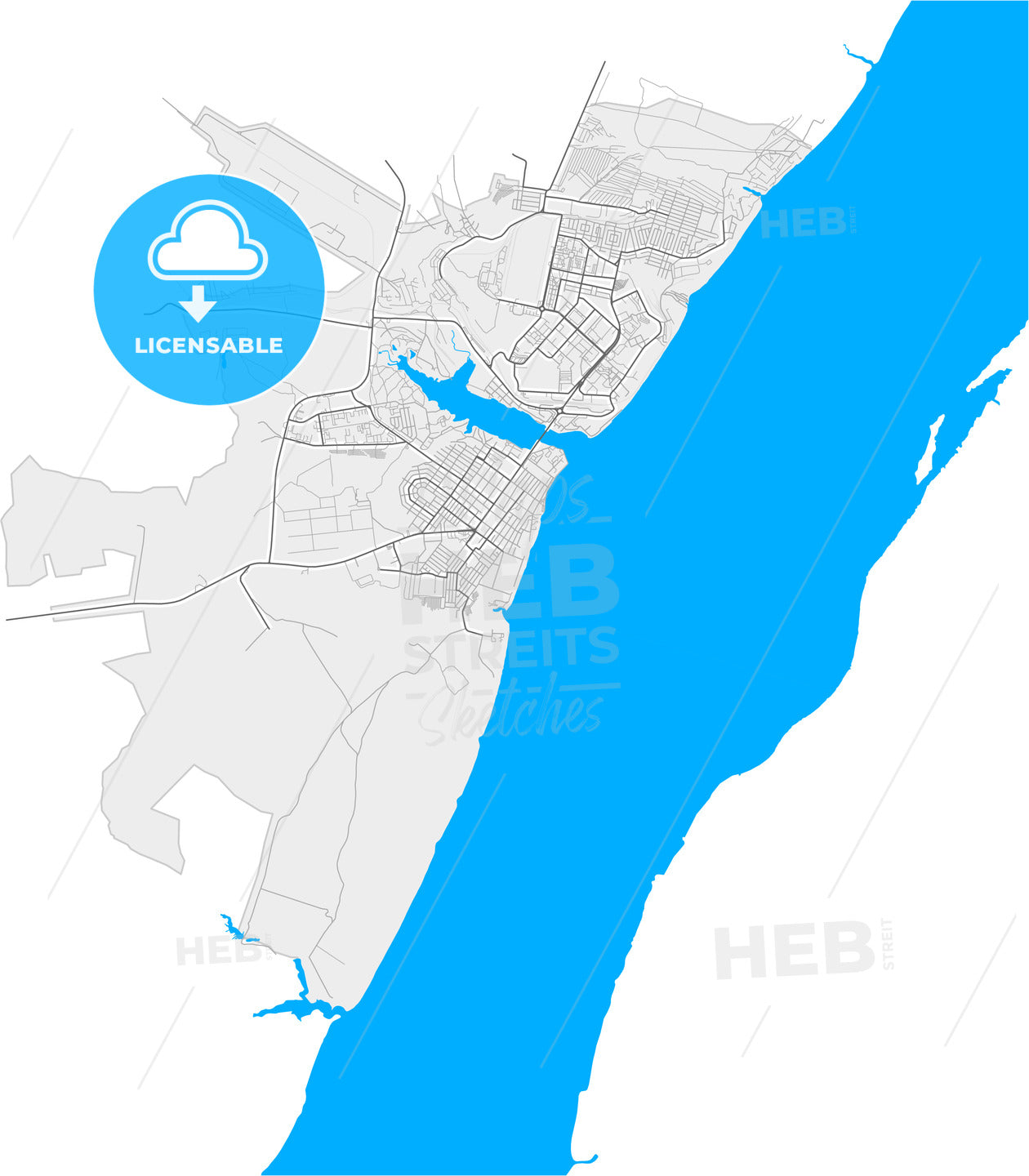 Kamyshin, Volgograd Oblast, Russia, high quality vector map