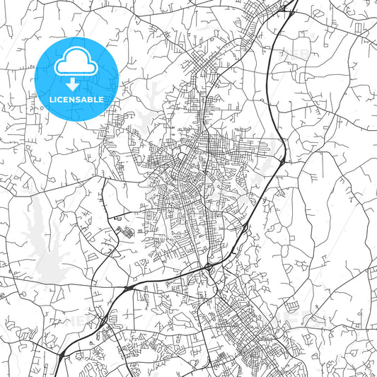 Kannapolis, North Carolina - Area Map - Light