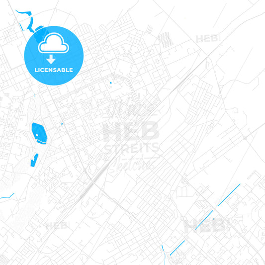 Karagandy, Kazakhstan PDF vector map with water in focus