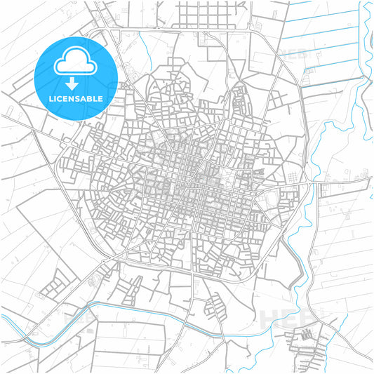 Karditsa, Thessaly, Greece, city map with high quality roads.