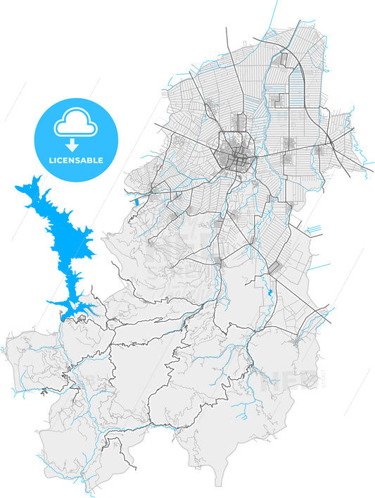 Karditsa, Thessaly, Greece, high quality vector map