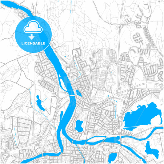 Karlstad, Sweden, city map with high quality roads.