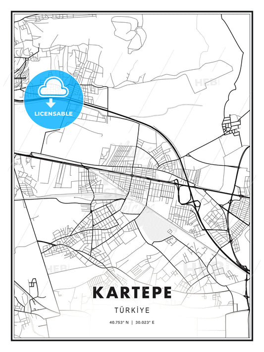 Kartepe, Turkey, Modern Print Template in Various Formats - HEBSTREITS Sketches