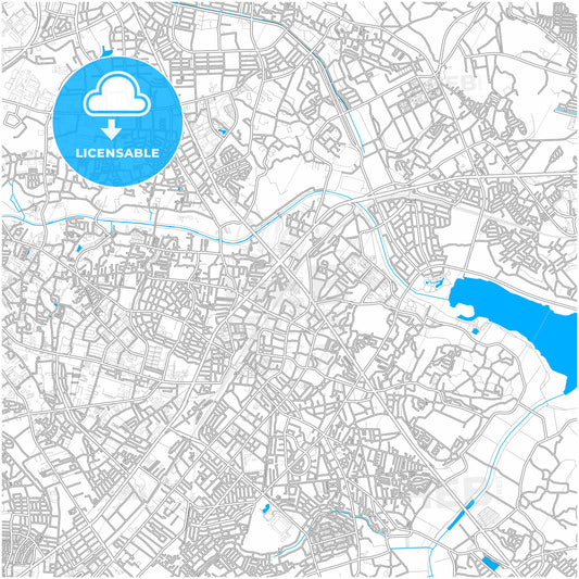 Kashiwa, Chiba, Japan, city map with high quality roads.