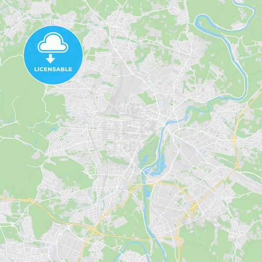 Kassel, Germany printable street map