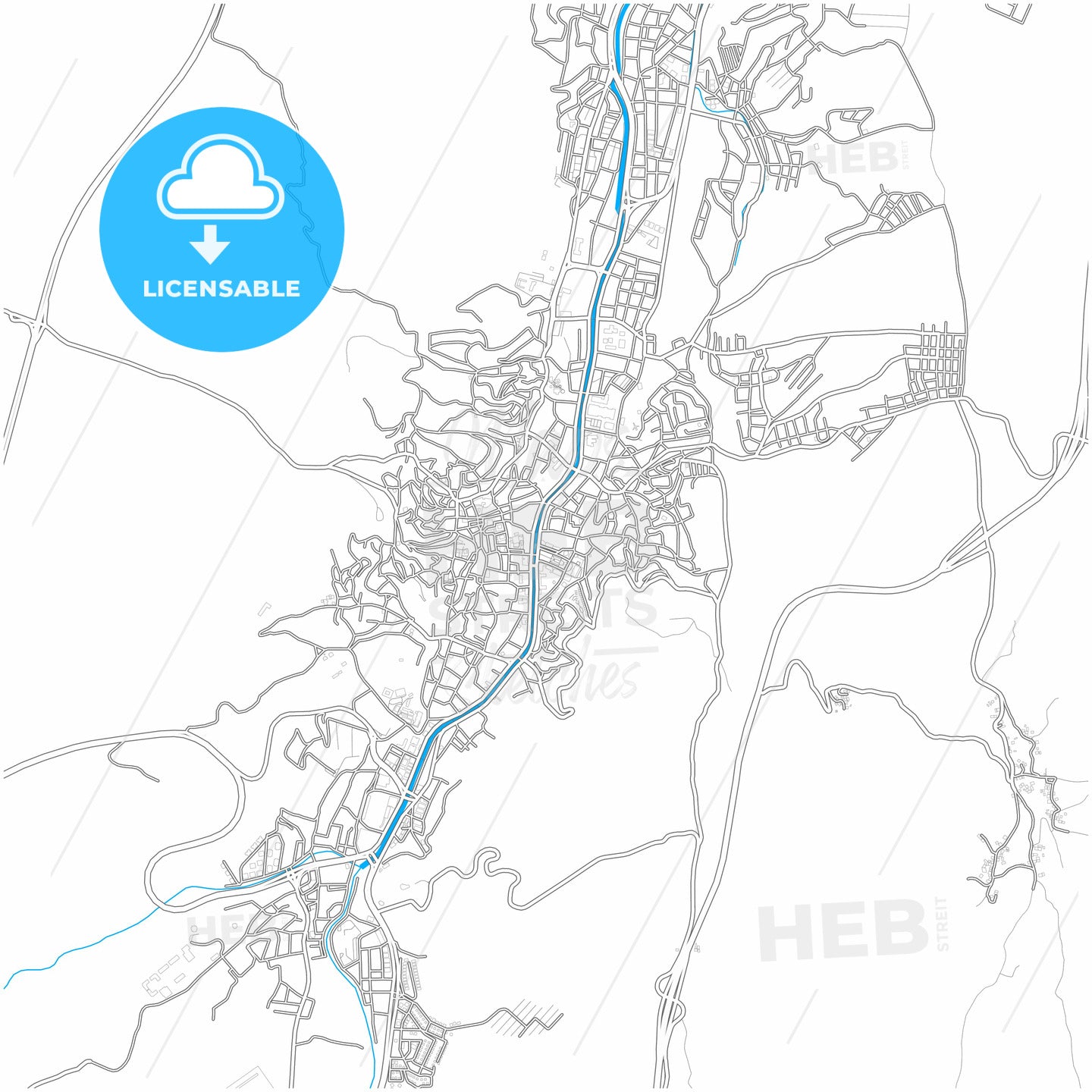 Kastamonu, Kastamonu, Turkey, city map with high quality roads.