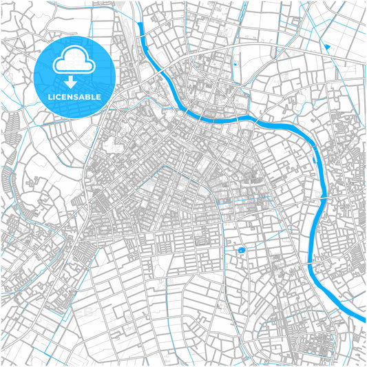 Kasukabe, Saitama, Japan, city map with high quality roads.