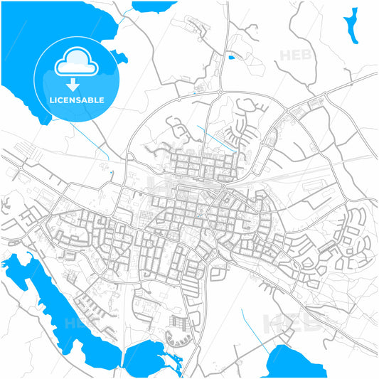 Katrineholm, Sweden, city map with high quality roads.