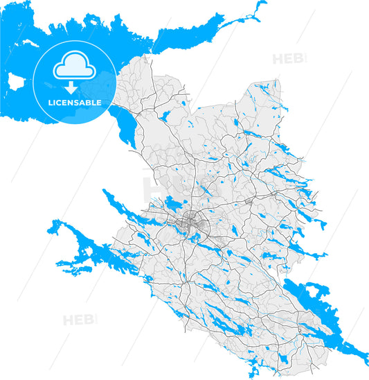 Katrineholm, Sweden, high quality vector map