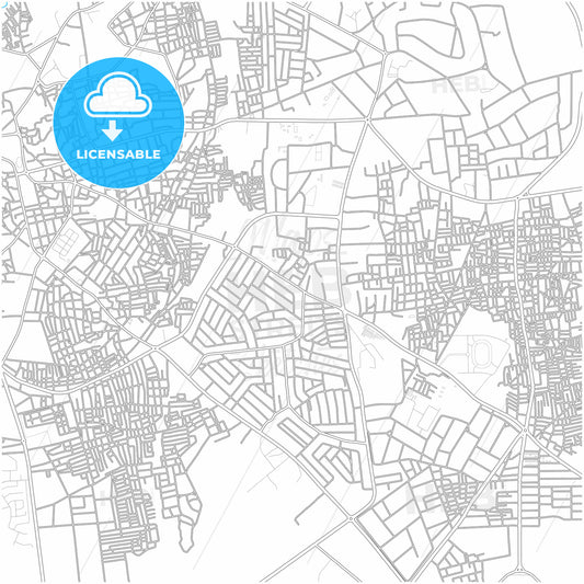 Katsina, Nigeria, city map with high quality roads.