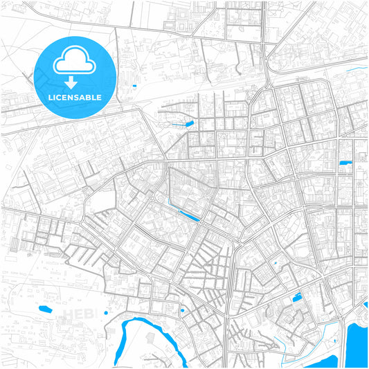 Kazan, Republic of Tatarstan, Russia, city map with high quality roads.