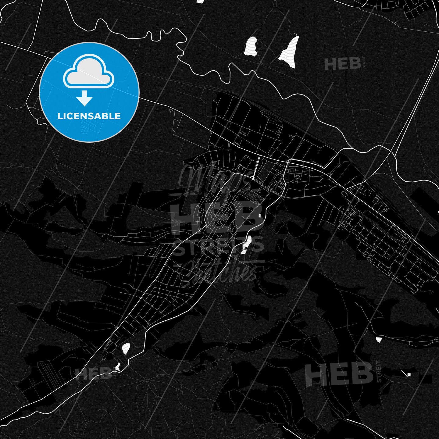 Kazincbarcika, Hungary PDF map