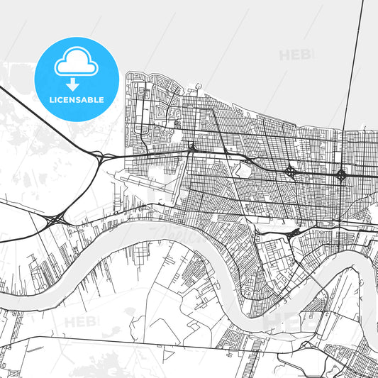 Kenner, Louisiana - Area Map - Light