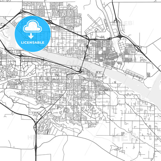 Kennewick, Washington - Area Map - Light