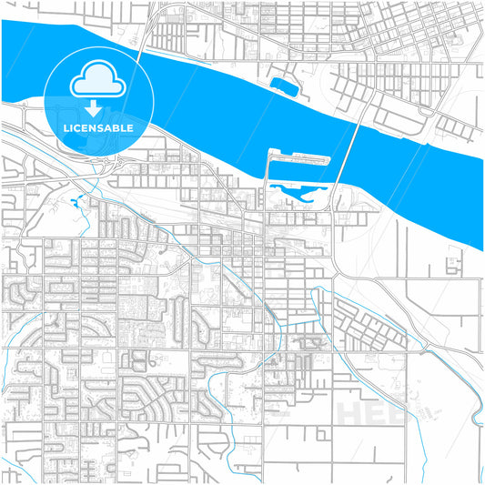 Kennewick, Washington, United States, city map with high quality roads.