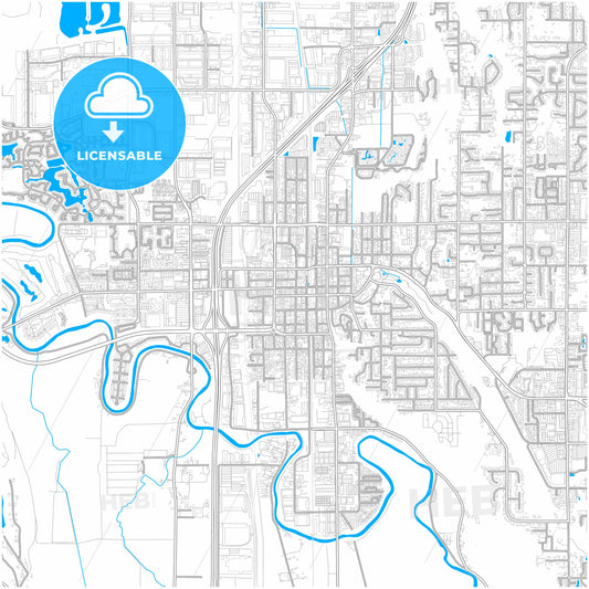 Kent, Washington, United States, city map with high quality roads.