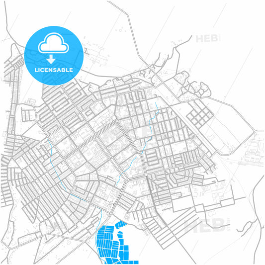 Kentau, South Kazakhstan Province, Kazakhstan, city map with high quality roads.