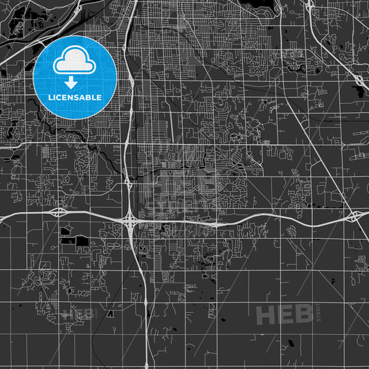 Kentwood, Michigan - Area Map - Dark