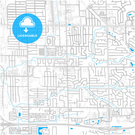 Kentwood, Michigan, United States, city map with high quality roads.