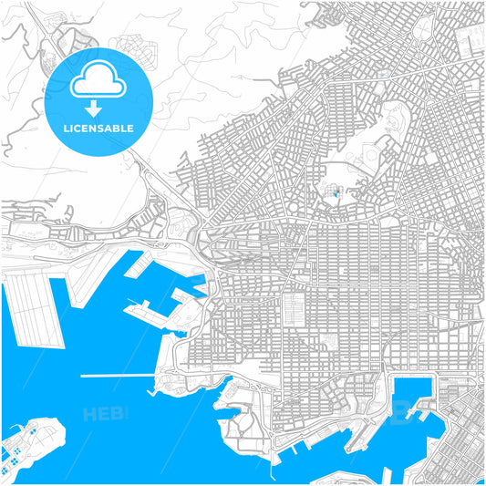 Keratsini, Attica, Greece, city map with high quality roads.