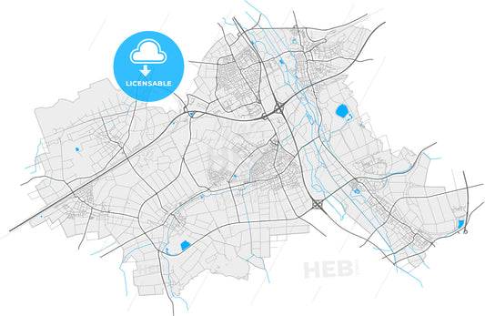 Kerpen, North Rhine-Westphalia, Germany, high quality vector map