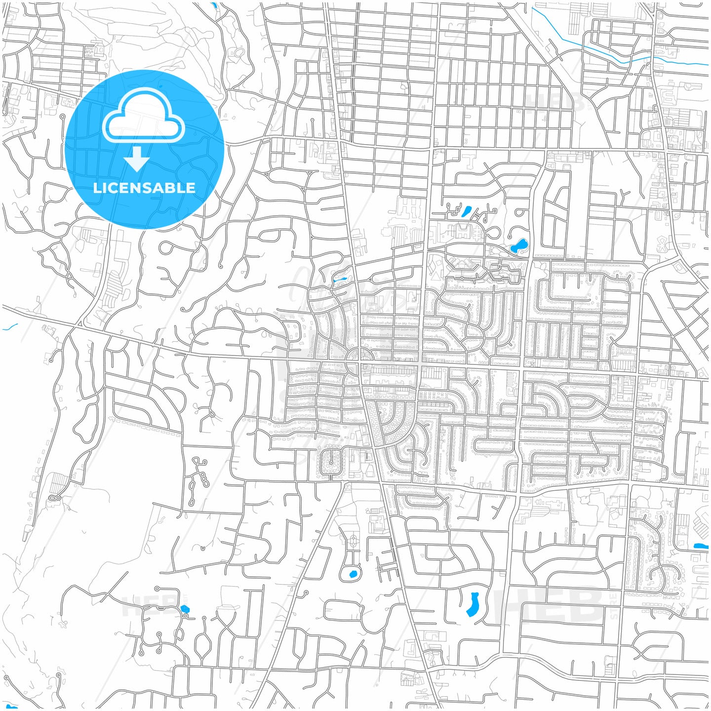 Kettering, Ohio, United States, city map with high quality roads.