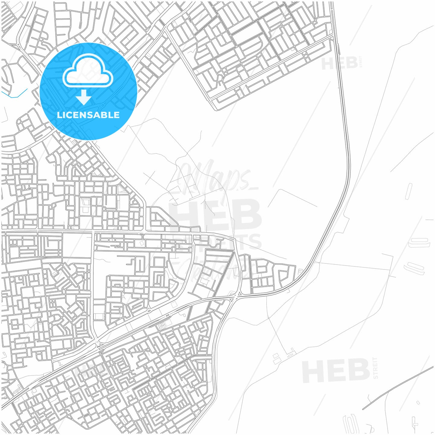 Khamis Mushayt, Saudi Arabia, city map with high quality roads.