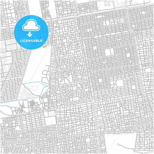 Khartoum, Sudan, city map with high quality roads.