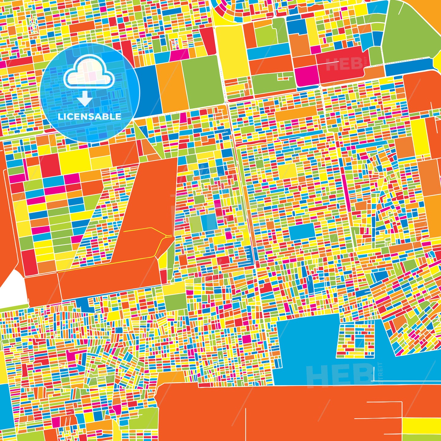Khartoum, Sudan, colorful vector map