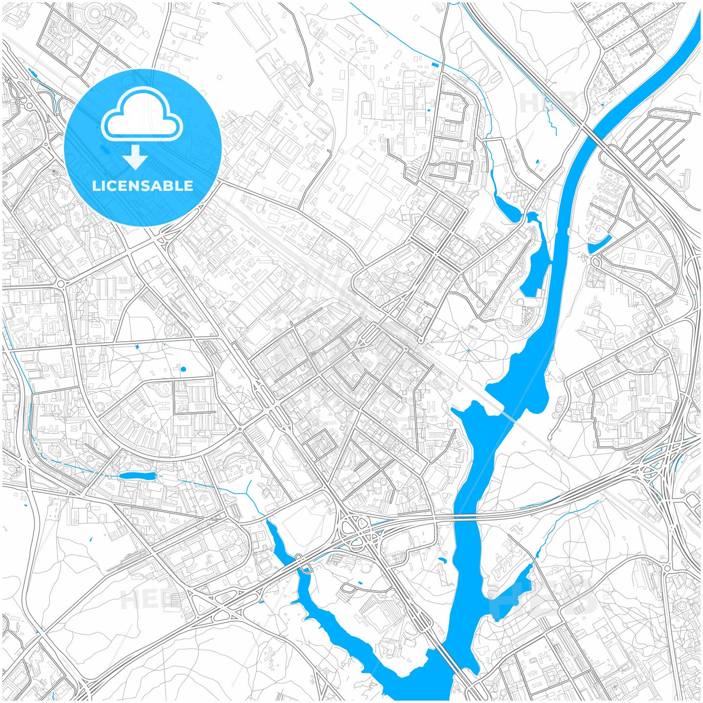 Khimki, Moscow Oblast, Russia, city map with high quality roads.