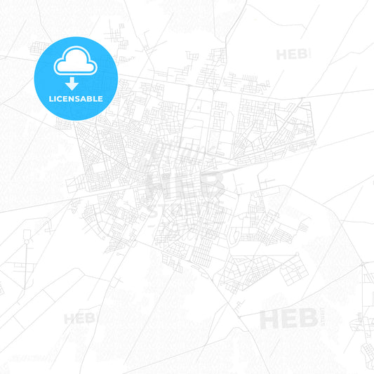 Khouribga, Morocco PDF vector map with water in focus