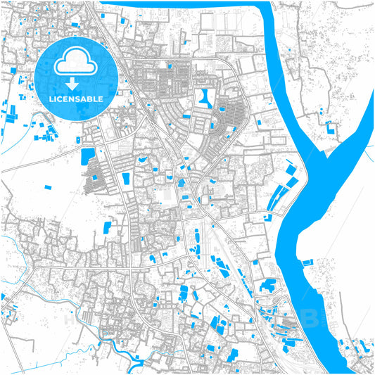 Khulna, Khulna, Bangladesh, city map with high quality roads.