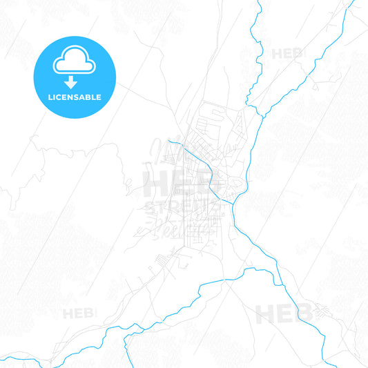 Kičevo, North Macedonia PDF vector map with water in focus
