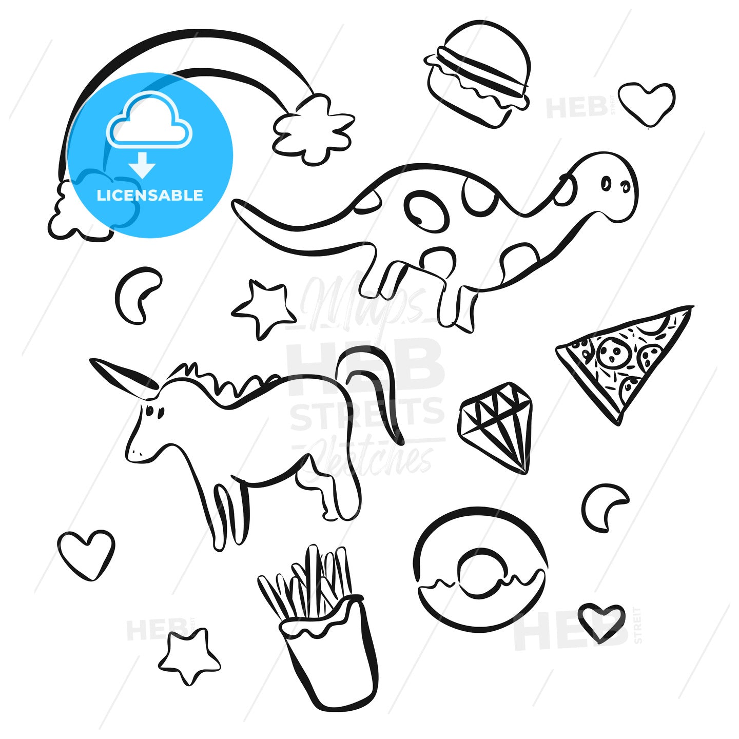 Kids Icons Drawing Background – instant download