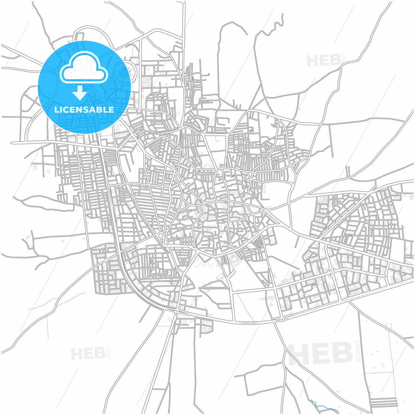 Kilis, Kilis, Turkey, city map with high quality roads.