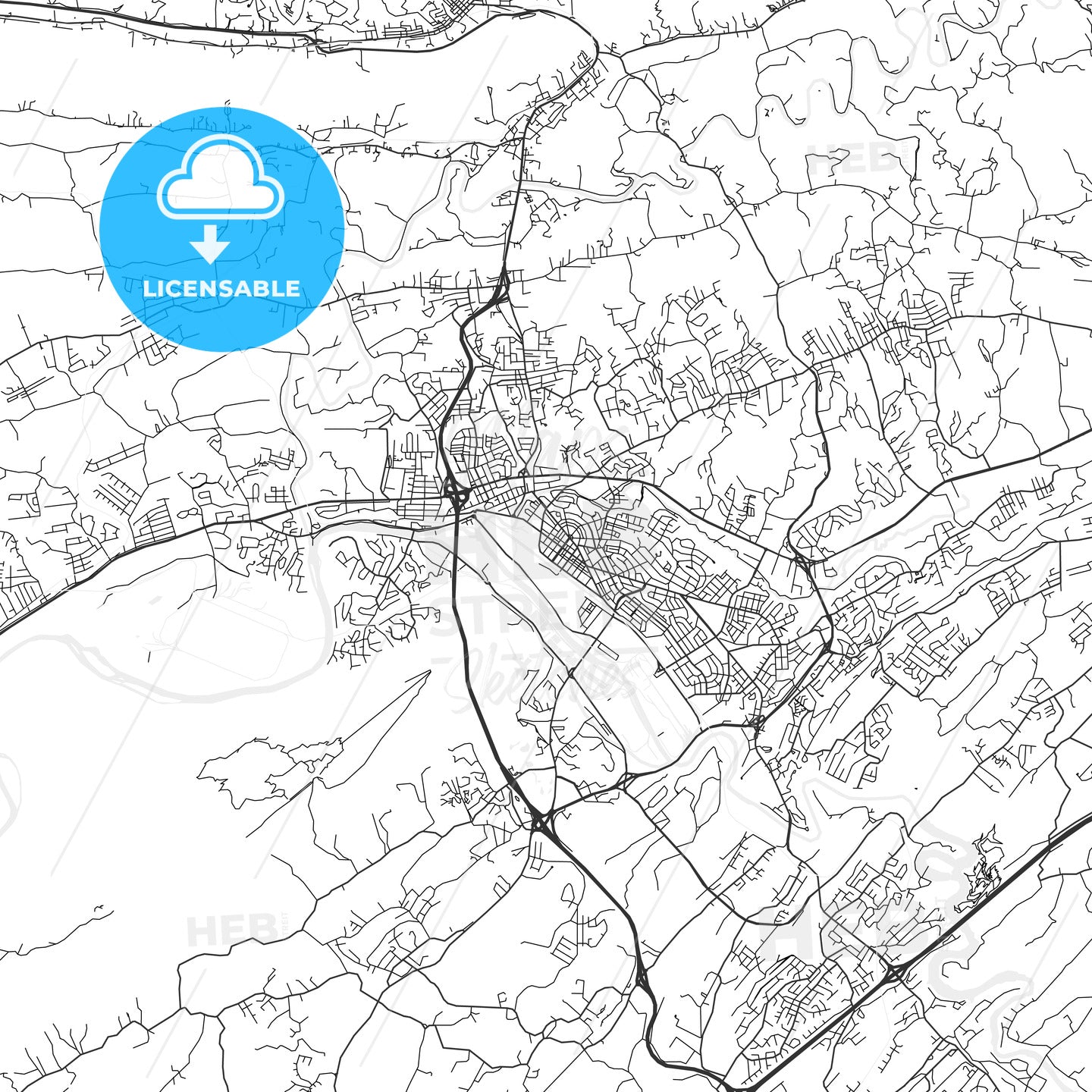 Kingsport, Tennessee - Area Map - Light