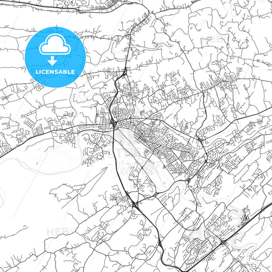 Kingsport, Tennessee - Area Map - Light