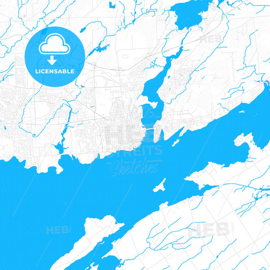 Kingston, Canada PDF vector map with water in focus