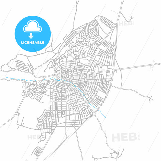 Kırıkhan, Hatay, Turkey, city map with high quality roads.
