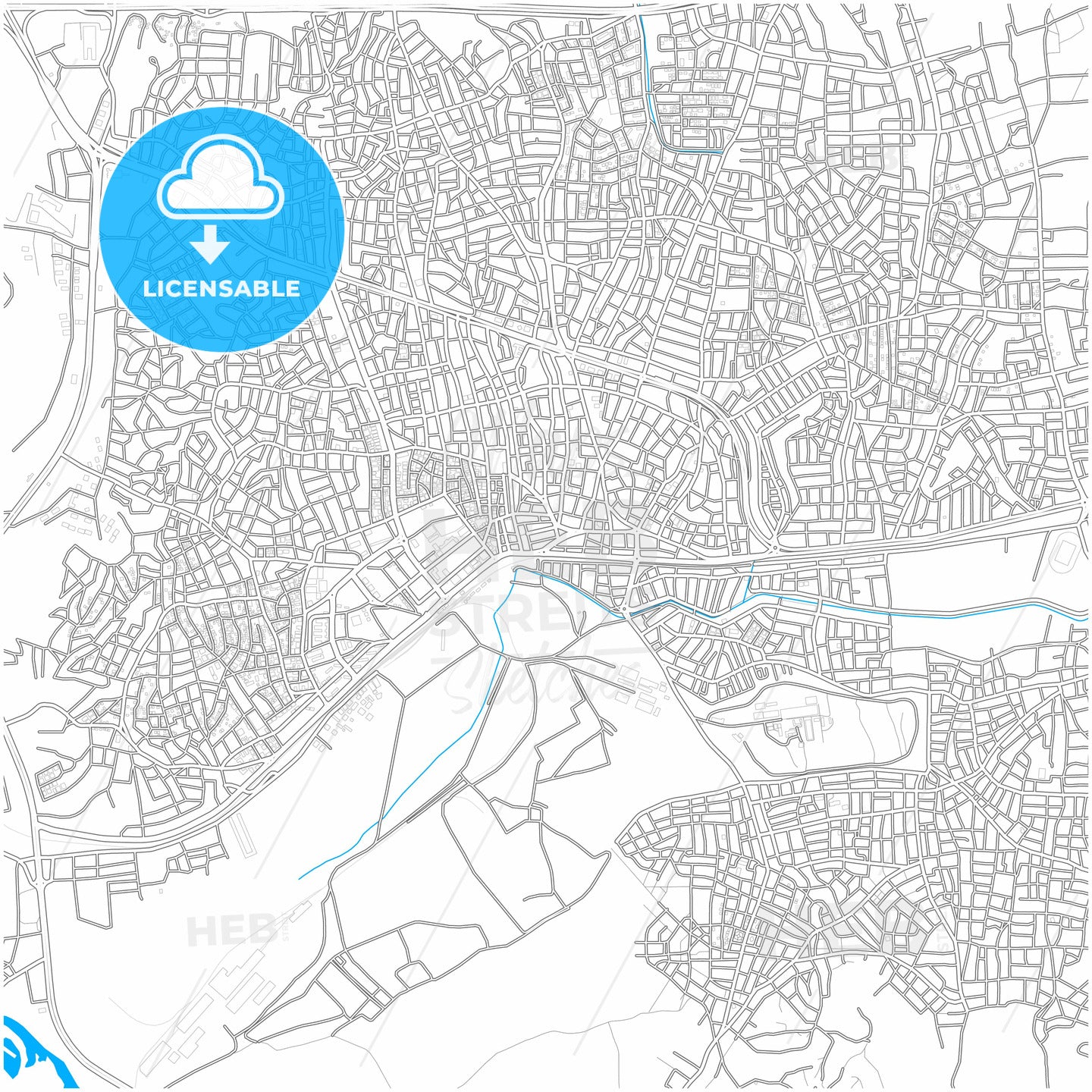 Kırıkkale, Kırıkkale, Turkey, city map with high quality roads.