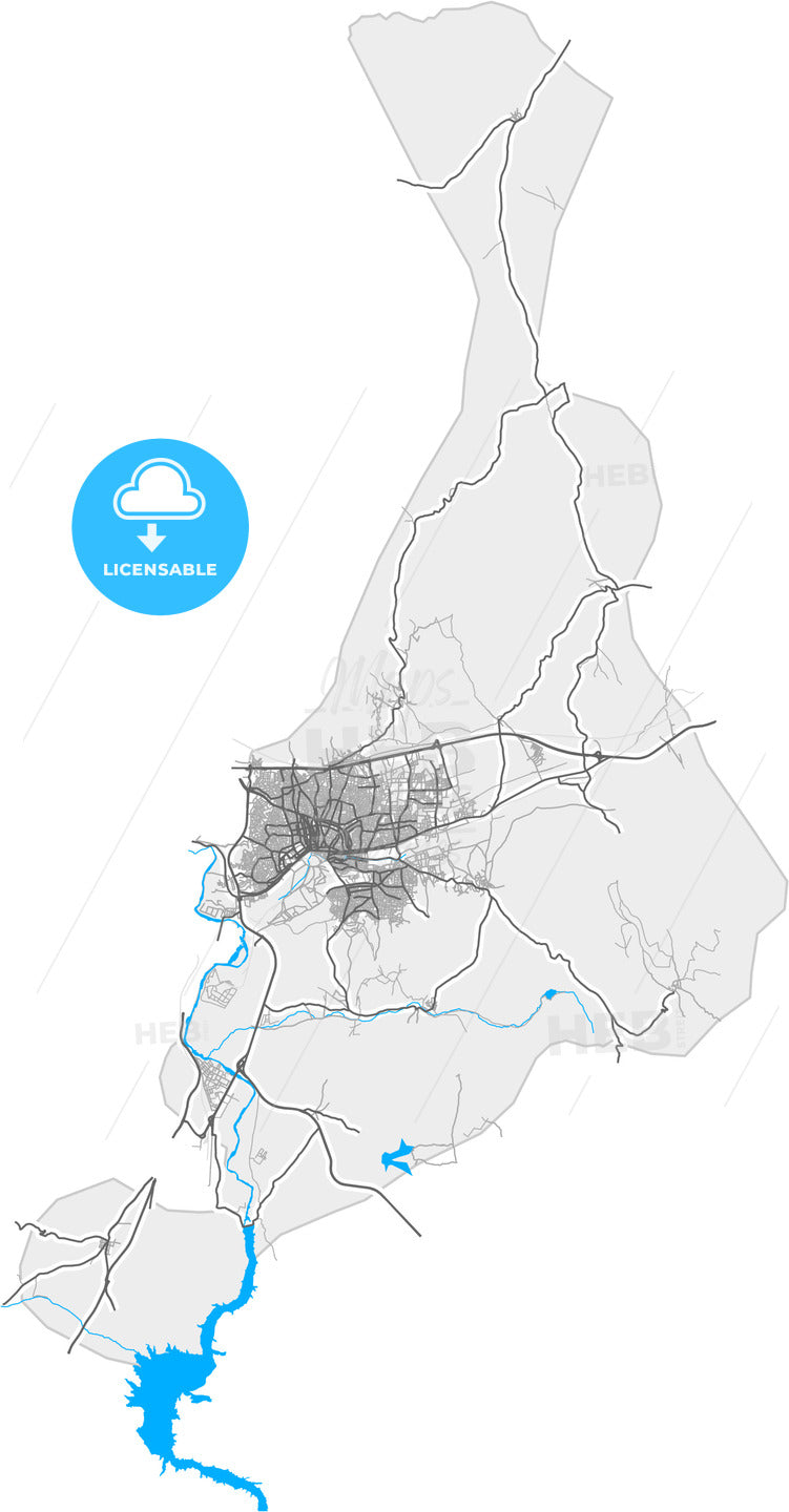 Kırıkkale, Kırıkkale, Turkey, high quality vector map