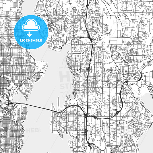 Kirkland, Washington - Area Map - Light