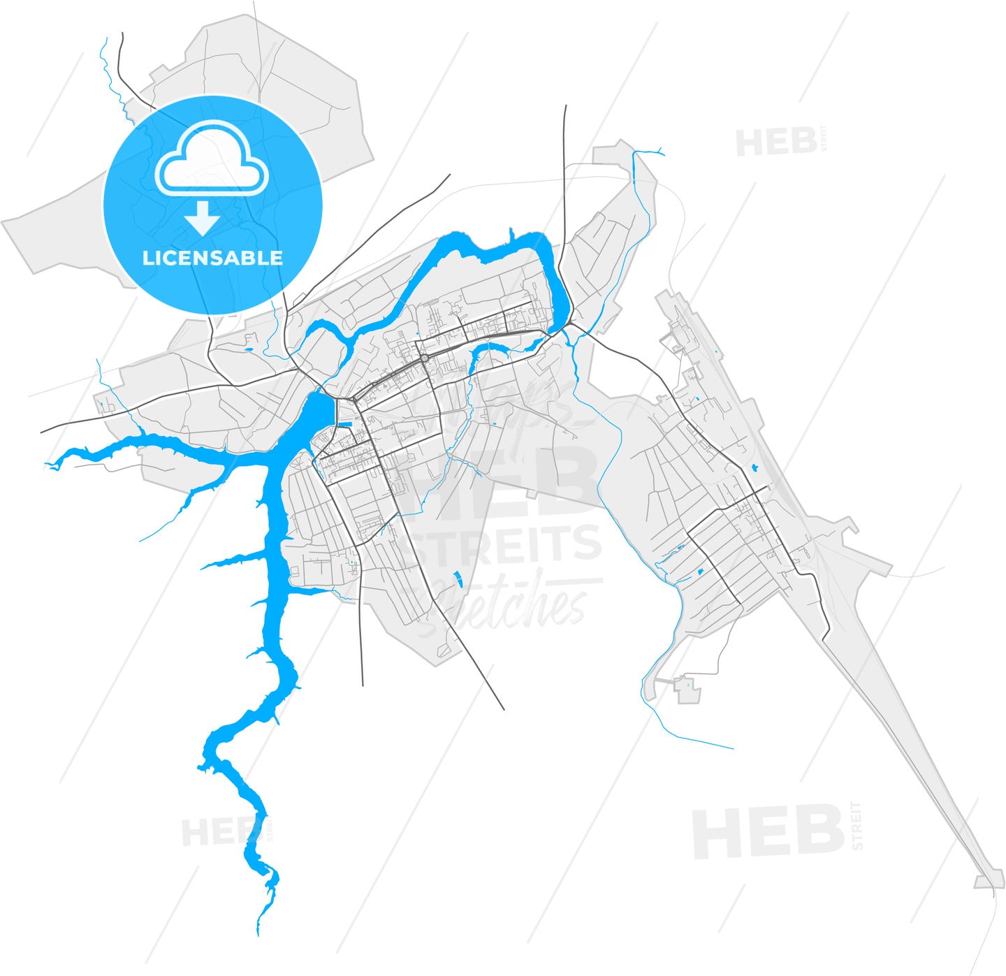 Kirov, Kirov Oblast, Russia, high quality vector map