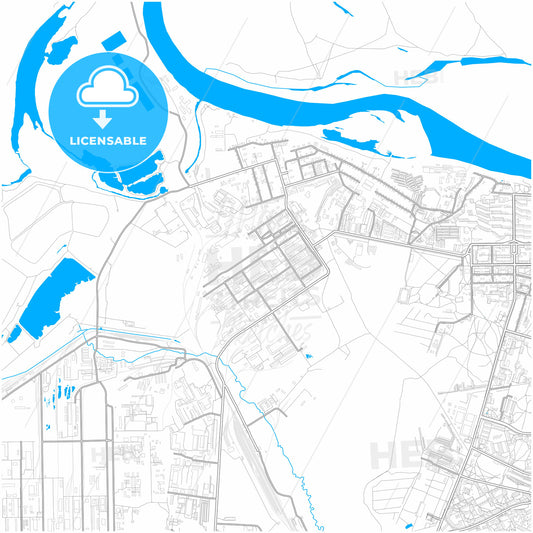 Kirovo-Chepetsk, Kirov Oblast, Russia, city map with high quality roads.